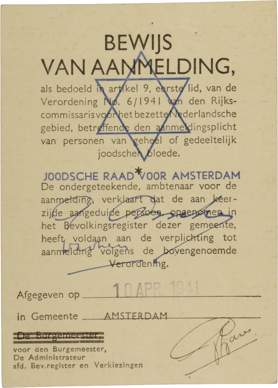 Registrierung, Judenkartei, Lasar Dünner, 1941
