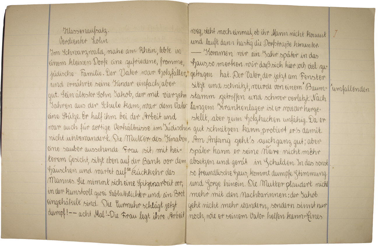 Klassenaufsatz Seite 1 und 2