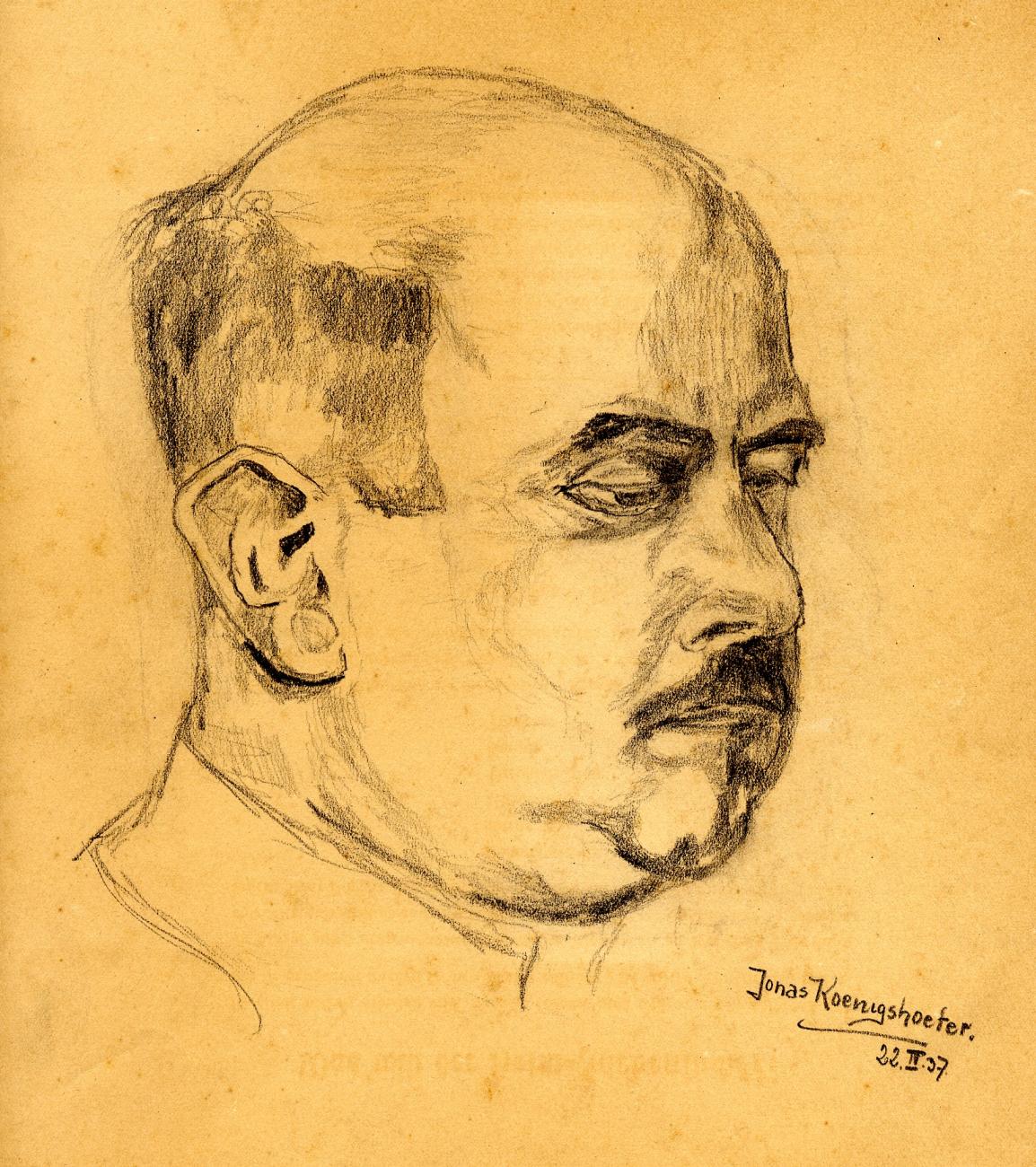 Ludwig Meidner, gezeichnet von Jonas Königshöfer, 1937