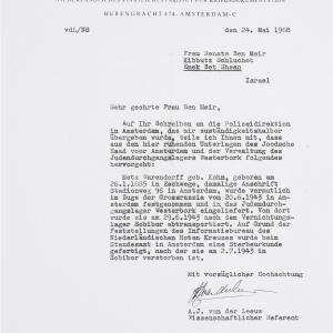 Benachrichtigung, Ermordung Meta Warendorff, 1968